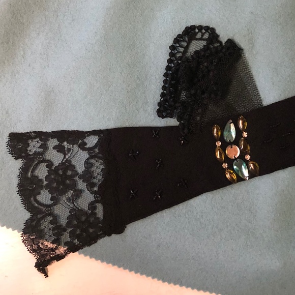 Casino night CIRCLE SKIRT from the 50's, wool felt, blue. Size XS. Rockabilly - Picture 6 of 16